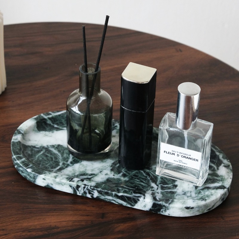 Travertine Tray Oval - Natürliche Travertin-Marmor Ovale Schale, Schmuck- &