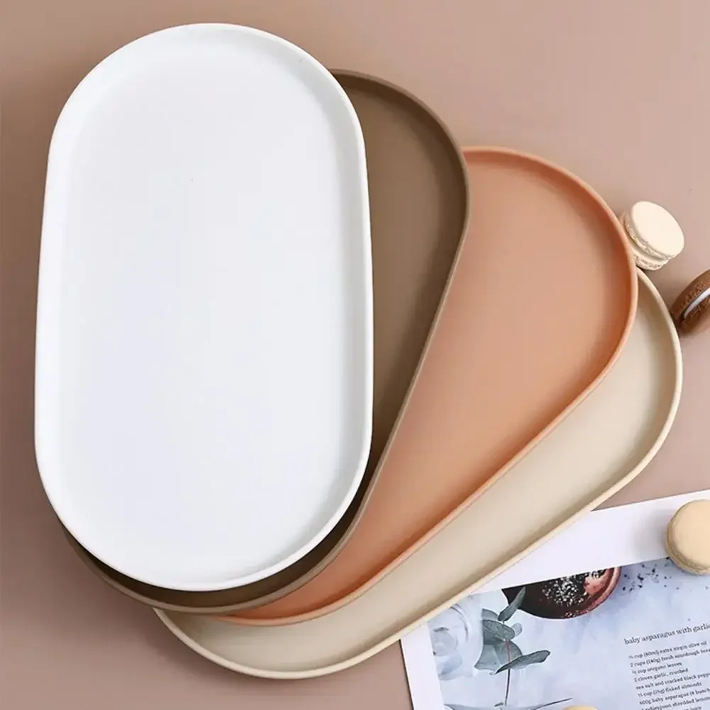 Travertine Tray Oval - Obstteller, Desserttablett, stapelbares, ovales Serviertablett für