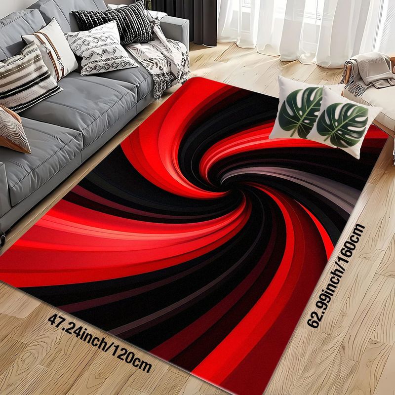 Flanell Bedruckter Rot-Schwarz – Printed Rug Abstract Bewertung und Preis