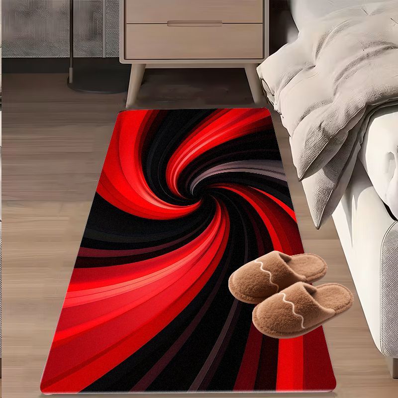 Flanell Bedruckter Rot-Schwarz – Printed Rug Abstract Bewertung und Preis