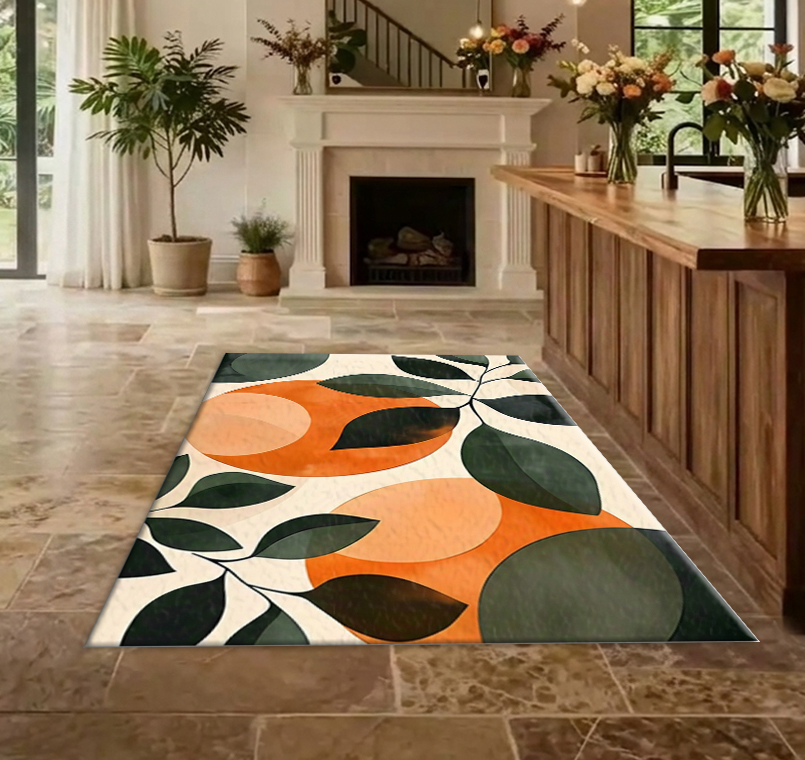 Boho Abstrakter Orange-Frucht- – Printed Rug Abstract Bewertung und Preis