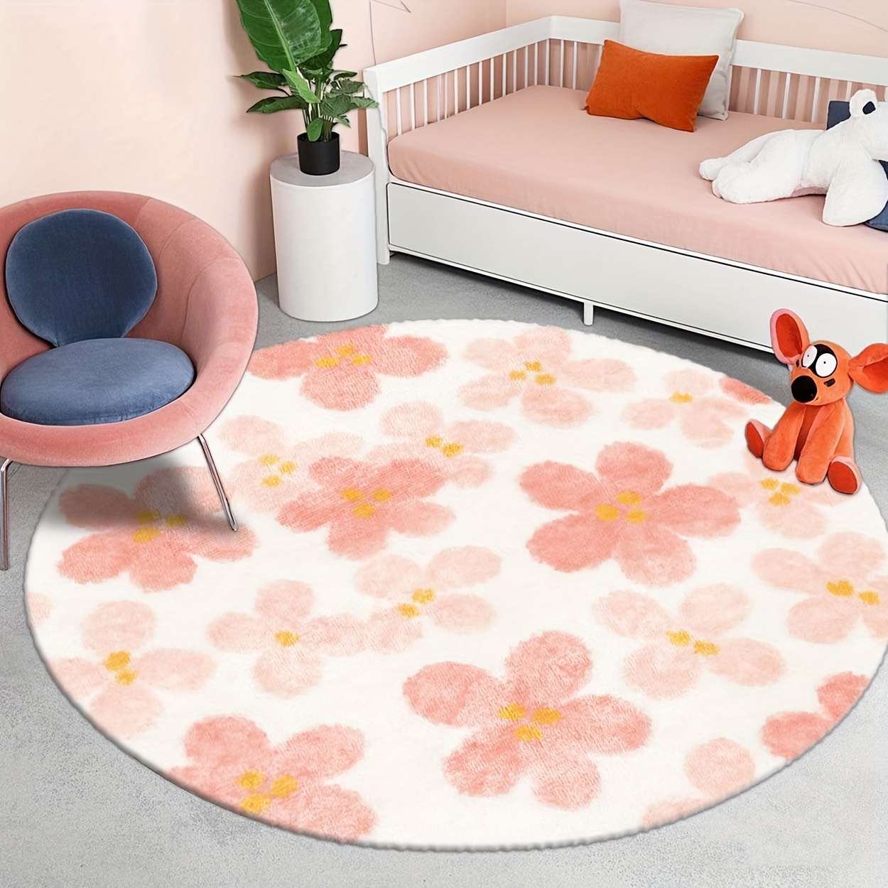 Mid-Century Modern Runder Tepp – Printed Rug Abstract Bewertung und Preis
