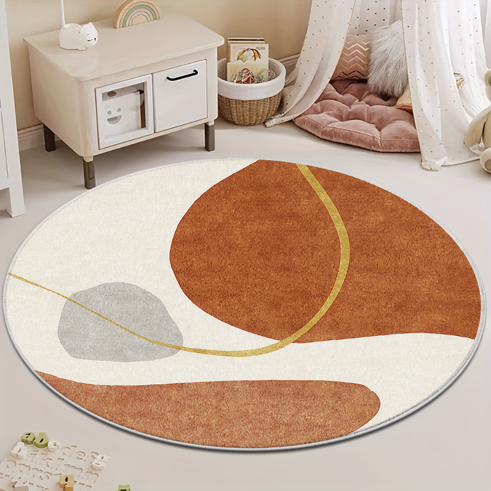 Mid-Century Modern Runder Tepp – Printed Rug Abstract Bewertung und Preis