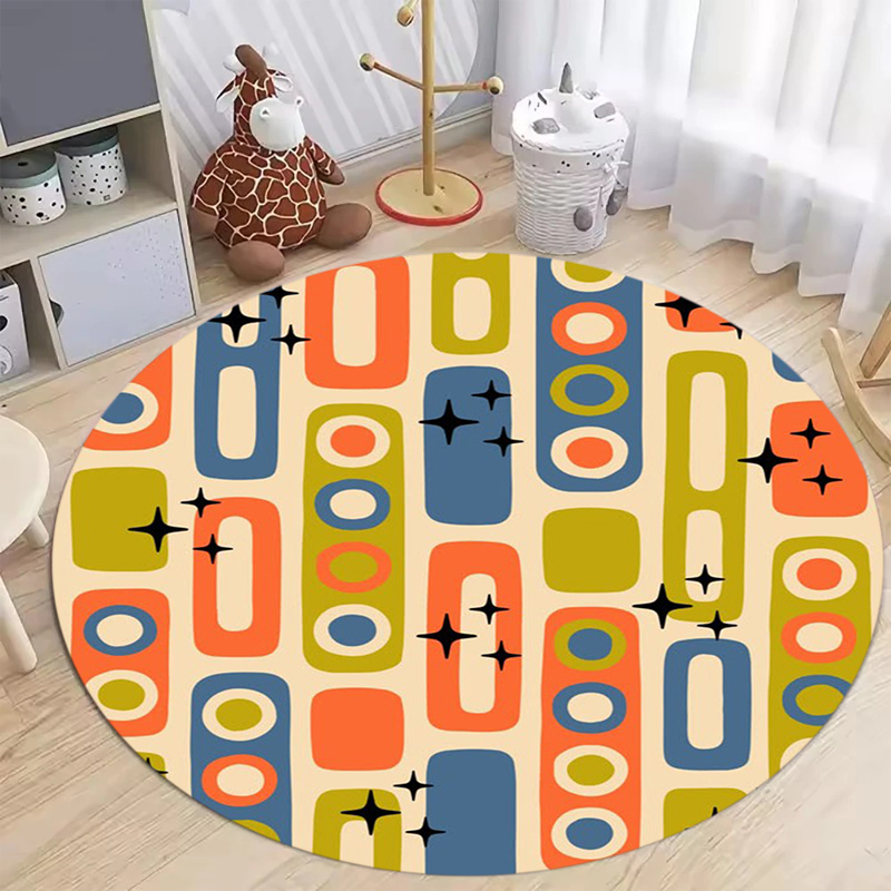 Mid-Century Modern Geometrisch – Printed Rug Abstract Bewertung und Preis