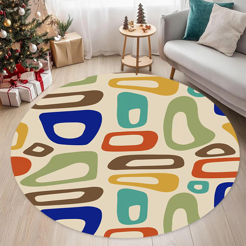 Mid-Century Modern Geometrisch – Printed Rug Abstract Bewertung und Preis
