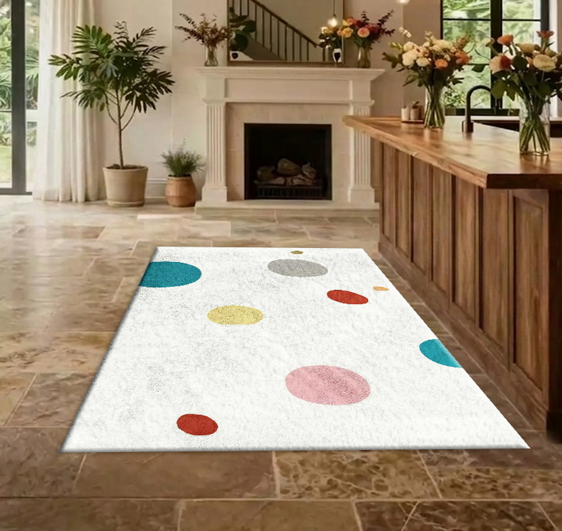 Bunter Aquarell-Punktteppich,  – Printed Rug Abstract Bewertung und Preis