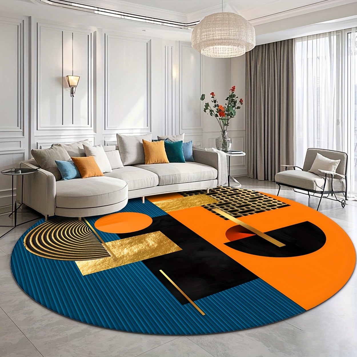 Orange Blau Gold Abstrakter Ge – Interior Design Gold Bewertung und Preis