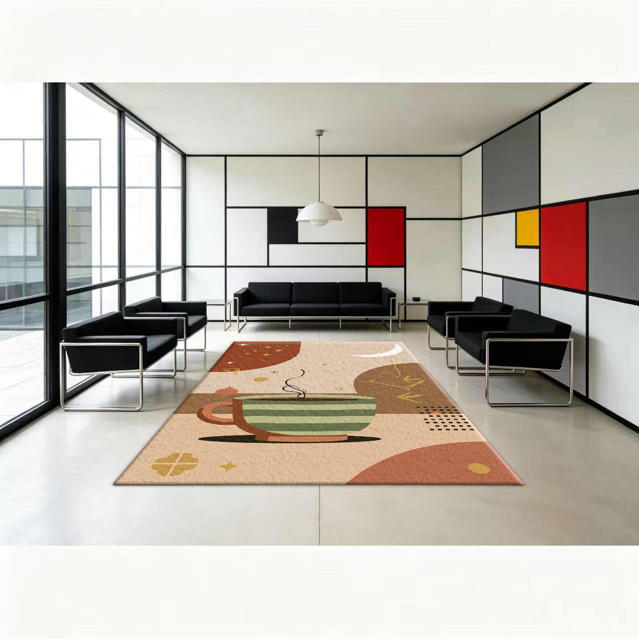 Boho Retro Teetasse Mond Stern – Printed Rug Abstract Bewertung und Preis