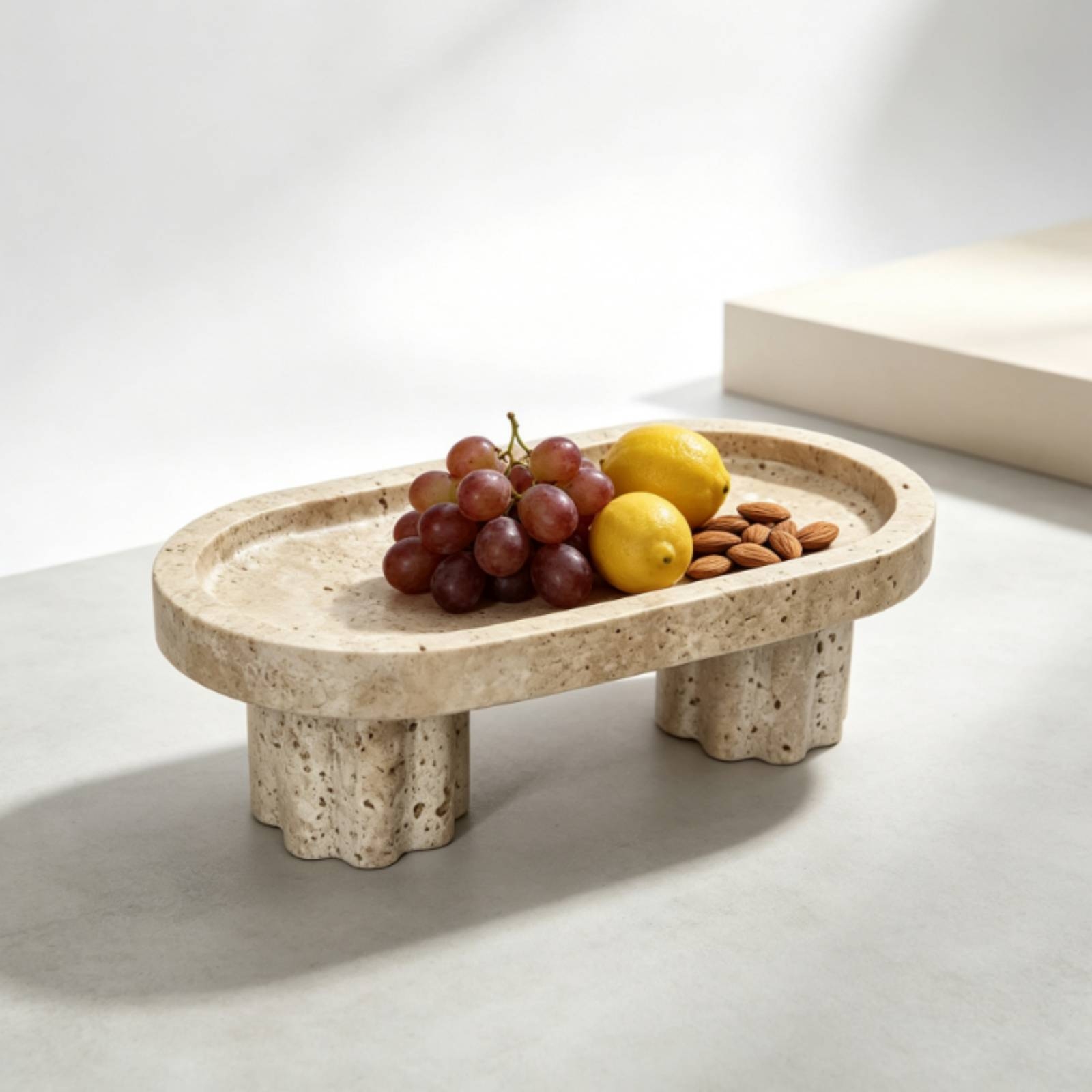 Travertin-Tablett, dekoratives – Travertine Tray Oval Bewertung und Preis