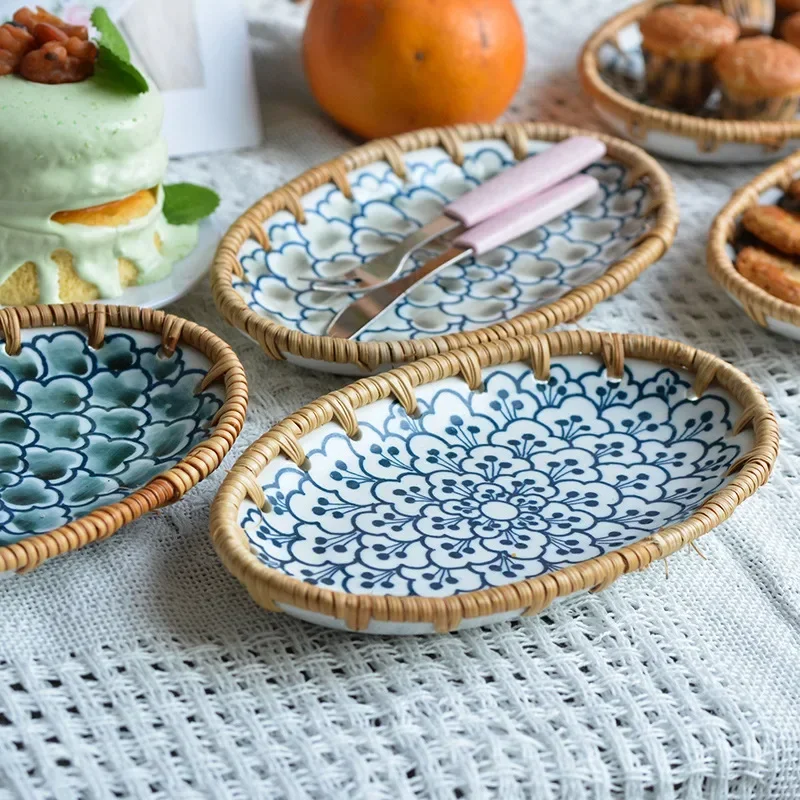 Japanische Rattan-Gewebte Kera – Travertine Tray Oval Bewertung und Preis