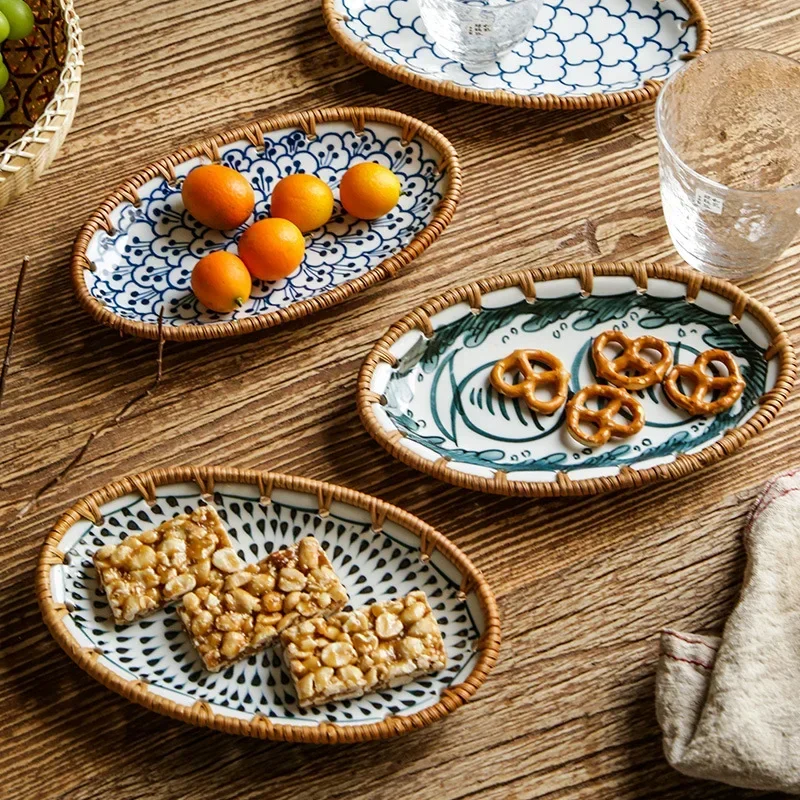 Japanische Rattan-Gewebte Kera – Travertine Tray Oval Bewertung und Preis